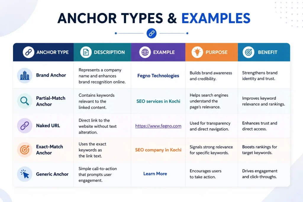 Types of Anchor Text in SEO